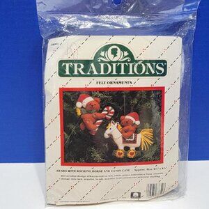Vintage Traditions Felt Christmas Ornaments Kit Teddy Bears
